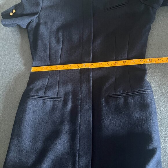 Vintage Kasper for A.S.L. Navy Button Front‎ Sheath Dress Career Size 8 - Picture 11 of 14